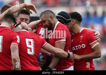 Rom, . 11. März 2023. Rom, Italien, 11.03.2023: Des 2023. Rugby-Spiels der sechs-Nationen-Meisterschaft von Guinness zwischen Italien und Wales im Olympiastadion in Rom in der 3. Runde. Kredit: Unabhängige Fotoagentur/Alamy Live News Stockfoto