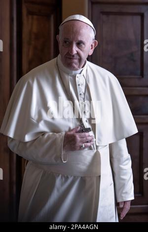 Vatikanstadt, Vatikan, 13. Oktober 2018. Papst Franziskus während einer privaten Audienz im Apostolischen Palast Stockfoto