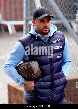 Der Kyle Walker von Manchester City kommt vor dem Premier League-Spiel im Selhurst Park, London, im Stadion an. Foto: Samstag, 11. März 2023. Stockfoto