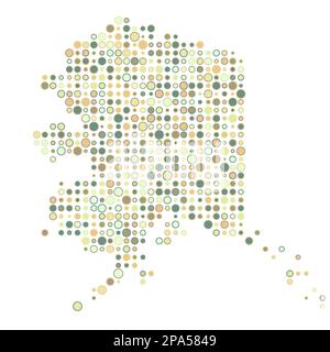 Alaska Map Silhouette verpixelt abgeleitete Musterdarstellung Stock Vektor