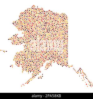 Alaska Map Silhouette verpixelt abgeleitete Musterdarstellung Stock Vektor