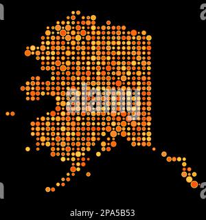 Alaska Map Silhouette verpixelt abgeleitete Musterdarstellung Stock Vektor