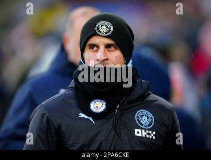 Kyle Walker von Manchester City vor dem Spiel der Premier League im Selhurst Park, London. Foto: Samstag, 11. März 2023. Stockfoto