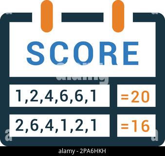 Punktzahl, Scorecard-Symbol zur Verwendung in mobilen Apps, Printmedien und Webdesign oder anderen Designprojekten. Stock Vektor