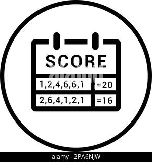 Punktzahl, Scorecard-Symbol zur Verwendung in mobilen Apps, Printmedien und Webdesign oder anderen Designprojekten. Stock Vektor