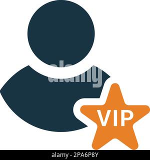 Symbol für VIP-Benutzer zur Verwendung in mobilen Apps, Printmedien und Webdesign oder anderen Designprojekten. Stock Vektor