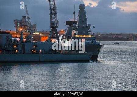 Die Heimat der Royal Navy, Marinestützpunkt Portsmouth Stockfoto