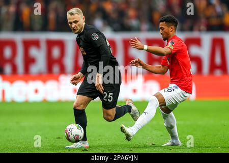 ISTANBUL, TURKIYE - 11. MÄRZ: Während des türkischen Super-Lig-Spiels zwischen Galatasaray und Kasimpasa in Nef Stadyumu am 11. März 2023 in Istanbul, Turkiye (Foto von /Orange Pictures) Stockfoto