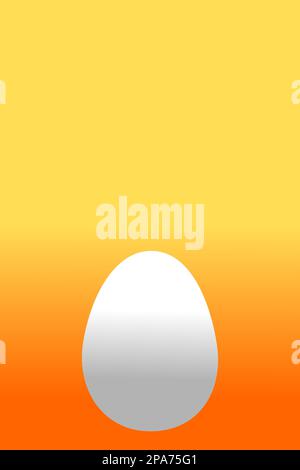 Leeres weißes Osterei auf dem orange-gelben Hintergrund. Stockfoto