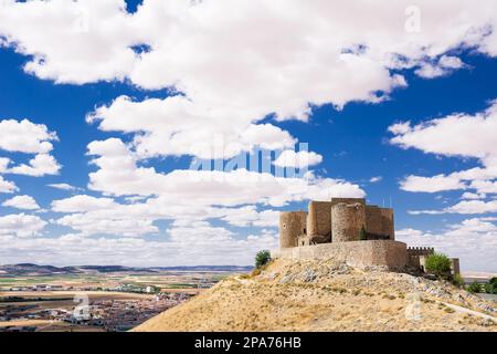 Castle de la Muela A auf dem Hügel Consuegra (Spanien) Stockfoto
