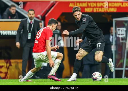 ISTANBUL, TURKIYE - 11. MÄRZ: Nicolo Zaniolo von Galatasaray während des türkischen Super Lig Match zwischen Galatasaray und Kasimpasa am Nef Stadyumu am 11. März 2023 in Istanbul, Turkiye (Foto: /Orange Pictures) Stockfoto