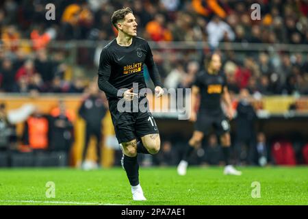 ISTANBUL, TURKIYE - 11. MÄRZ: Nicolo Zaniolo von Galatasaray während des türkischen Super Lig Match zwischen Galatasaray und Kasimpasa am Nef Stadyumu am 11. März 2023 in Istanbul, Turkiye (Foto: /Orange Pictures) Stockfoto