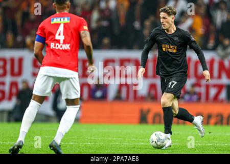 ISTANBUL, TURKIYE - 11. MÄRZ: Nicolo Zaniolo von Galatasaray während des türkischen Super Lig Match zwischen Galatasaray und Kasimpasa am Nef Stadyumu am 11. März 2023 in Istanbul, Turkiye (Foto: /Orange Pictures) Stockfoto