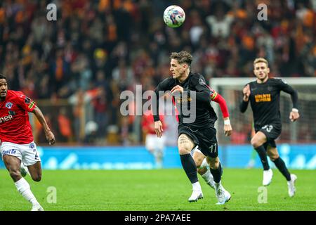 ISTANBUL, TURKIYE - 11. MÄRZ: Nicolo Zaniolo von Galatasaray während des türkischen Super Lig Match zwischen Galatasaray und Kasimpasa am Nef Stadyumu am 11. März 2023 in Istanbul, Turkiye (Foto: /Orange Pictures) Stockfoto