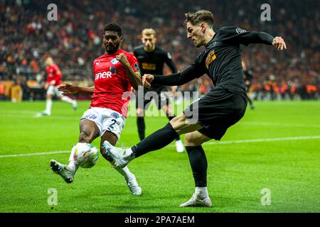 ISTANBUL, TURKIYE - 11. MÄRZ: Nicolo Zaniolo von Galatasaray während des türkischen Super Lig Match zwischen Galatasaray und Kasimpasa am Nef Stadyumu am 11. März 2023 in Istanbul, Turkiye (Foto: /Orange Pictures) Stockfoto