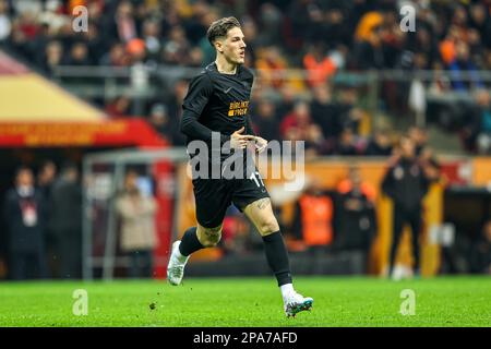 ISTANBUL, TURKIYE - 11. MÄRZ: Nicolo Zaniolo von Galatasaray während des türkischen Super Lig Match zwischen Galatasaray und Kasimpasa am Nef Stadyumu am 11. März 2023 in Istanbul, Turkiye (Foto: /Orange Pictures) Stockfoto