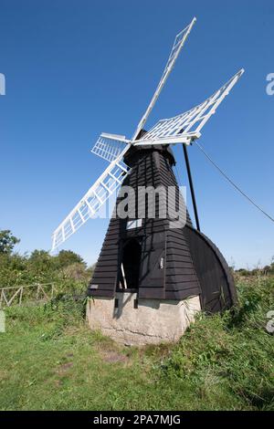 Windpump bei Wicken Fen in Cambridgeshire, Großbritannien Stockfoto