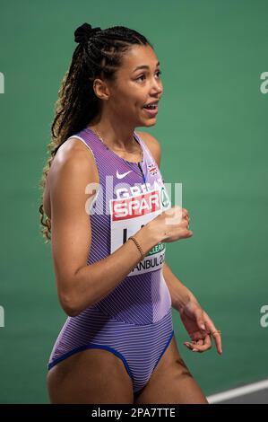 Morgan Lake of Great Britain & NI nimmt an der Europameisterschaft der Leichtathletik in der Ataköy Athletics Arena im High-Jump-Finale der Frauen Teil Stockfoto