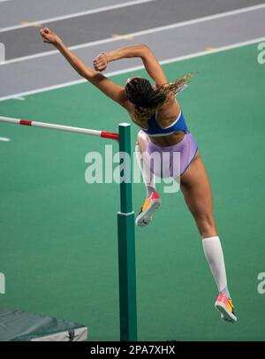 Morgan Lake of Great Britain & NI nimmt an der Europameisterschaft der Leichtathletik in der Ataköy Athletics Arena im High-Jump-Finale der Frauen Teil Stockfoto