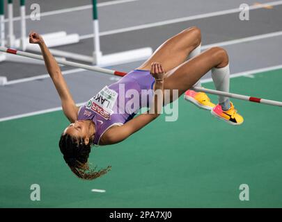 Morgan Lake of Great Britain & NI nimmt an der Europameisterschaft der Leichtathletik in der Ataköy Athletics Arena im High-Jump-Finale der Frauen Teil Stockfoto