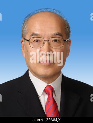 Peking, China. 11. März 2023. Zhang Jun wurde auf der ersten Sitzung des 14. Nationalen Volkskongresses (NPC) am 11. März 2023 in Peking, Hauptstadt Chinas, zum Präsidenten des Obersten Volksgerichts gewählt. Kredit: Xinhua/Alamy Live News Stockfoto