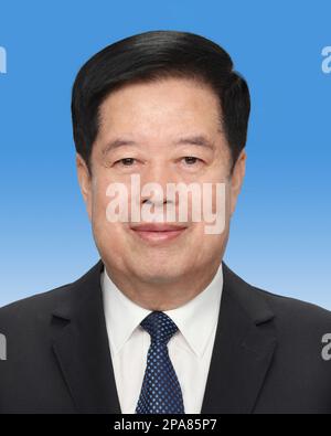 Peking, China. 11. März 2023. Liu Jinguo wurde auf der ersten Sitzung des 14. Nationalen Volkskongresses (NPC) in Peking, Hauptstadt Chinas, am 11. März 2023 zum Direktor der Nationalen Aufsichtskommission gewählt. Kredit: Xinhua/Alamy Live News Stockfoto