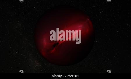 Die Struktur des Planeten der Glühkugel im Weltraum Stockfoto