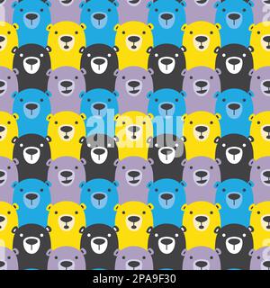 Bär Nahtloser Vektor Eisbärmuster Tapetenschal isolierte Fliesen Hintergrund farbenfroh Stock Vektor
