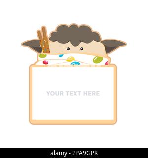 Schaf Vektor Notiz Papier Süßigkeiten Illustration Cartoon Nachricht Sprechblase Stock Vektor