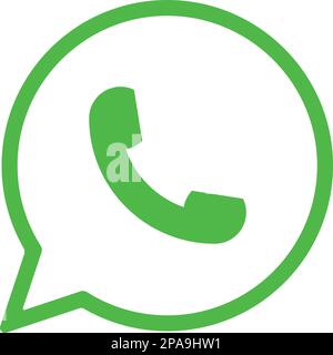WhatsApp-Logo-Symbol für Messenger. Realistisches Social-Media-Logo. Was ist die App-Schaltfläche auf transparentem Hintergrund? Stock Vektor