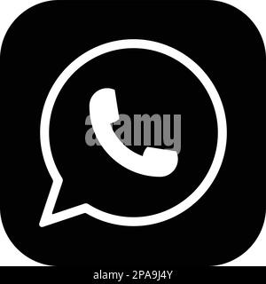 WhatsApp-Logo-Symbol für Messenger. Realistisches Social-Media-Logo. Was ist die App-Schaltfläche auf transparentem Hintergrund? Stock Vektor