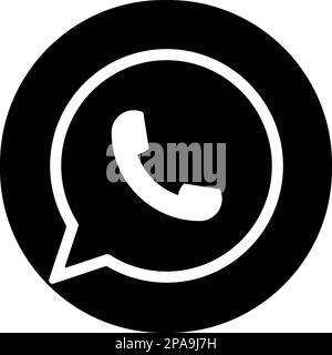 WhatsApp-Logo-Symbol für Messenger. Realistisches Social-Media-Logo. Was ist die App-Schaltfläche auf transparentem Hintergrund? Stock Vektor