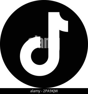 TikTok-Logo. Realistisches Logo für Social Media-Symbole. TIK Tok flache Symbolvorlage in schwarzer Farbe editierbar. Vektor des abgewickelten Symbols TIK Tok Stock Vektor
