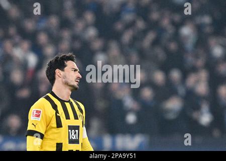 Gelsenkirchen, Deutschland. 11. März 2023. Fußball: Bundesliga, FC Schalke 04 - Borussia Dortmund, Spieltag 24, Veltins Arena. Dortmunds Mats Hummels nach dem Spiel. Kredit: Bernd Thissen/dpa/Alamy Live News Stockfoto