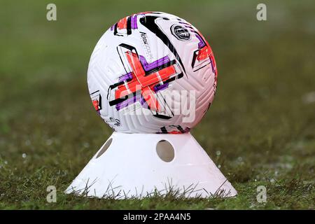 London, Großbritannien. 11. März 2023. Ein allgemeiner Blick auf den Spielball während des Premier League-Spiels zwischen Crystal Palace und Manchester City am 11. März 2023 im Selhurst Park, London, England. Foto von Carlton Myrie. Nur redaktionelle Verwendung, Lizenz für kommerzielle Verwendung erforderlich. Keine Verwendung bei Wetten, Spielen oder Veröffentlichungen von Clubs/Ligen/Spielern. Kredit: UK Sports Pics Ltd/Alamy Live News Stockfoto