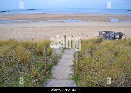 La Plage a Sables d'Or Les Pins in der Bretagne Frankreich Stockfoto