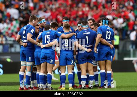 Rom, . 11. März 2023. Rom, Italien, 11.03.2023: Italienische Mannschaft im Rugby-Spiel der Six Nations Championship 2023 zwischen Italien und Wales im Olympiastadion in Rom. 3. Kredit: Unabhängige Fotoagentur/Alamy Live News Stockfoto