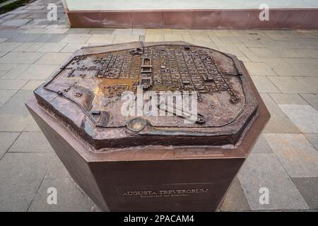 Augusta Treverorum Stadtmodell - Alte Römische Stadtkarte - Trier, Deutschland Stockfoto