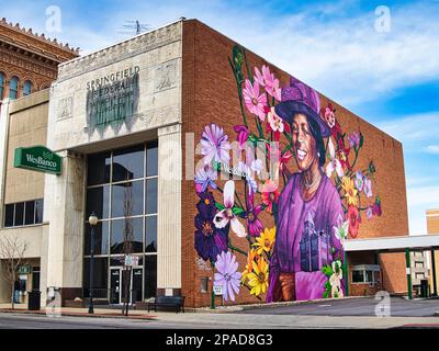 Wandbild des berühmten Bürgerrechtsführers Hattie Moseley in Springfield, Ohio 2023, USA Stockfoto