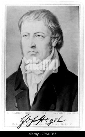 Georg Wilhelm Friedrich HEGEL ( 1770 - 1831 ) war ein deutscher Philosoph, und mit Johann Gottlieb Fichte und Friedrich Wilhelm Joseph Schelling, Einer der Schöpfer des deutschen Idealismus - IDEALISMO - SCRITTORE - LETTERATO - SCHRIFTSTELLER - LETTERATURA - LITERATUR - PENSATORE - DENKER - FILOSOFO - PHILOSOPH - PHILOSOPHIE - FILOSOFIA - Rituto - Halsband - colletto - Autografo - Autogramm - Unterschrift - Firma - Archivio GBB Stockfoto