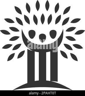 Vorlage für das People Tree-Vektor-Logo Symbol Illustration Markenidentität. Isolierte und flache Illustration. Grafik Stock Vektor
