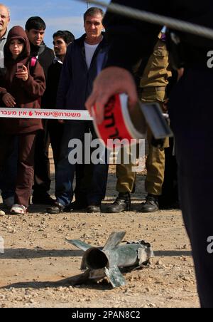 Sderot Israel ins Leben gerufen die Überreste einer QassamRakete von