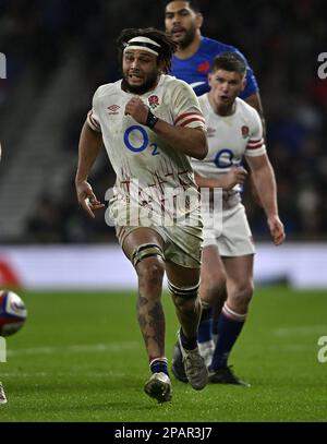 Twickenham, Vereinigtes Königreich. 11. März 2023. England gegen Frankreich, Guinness 6 Nationen. Twickenham-Stadion. Twickenham. Lewis Ludlam (England) beim Rugby-Spiel England gegen Frankreich in den Guinness 6 Nations. Kredit: Sport In Pictures/Alamy Live News Stockfoto