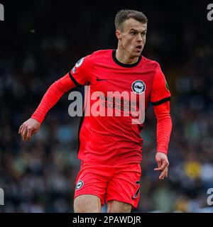 Leeds, Großbritannien. 11. März 2023. Solly March #7 von Brighton & Hove Albion fährt vorwärts während des Premier League-Spiels Leeds United gegen Brighton und Hove Albion in Elland Road, Leeds, Großbritannien, 11. März 2023 (Foto von Flynn Duggan/News Images) in Leeds, Großbritannien, am 3./11. März 2023. (Foto: Flynn Duggan/News Images/Sipa USA) Kredit: SIPA USA/Alamy Live News Stockfoto