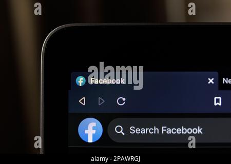 Kaunas, Litauen - 2023. März 12: Facebook-Internetseite auf PC-Bildschirm. Meta Social Network. Hochwertiges Foto Stockfoto