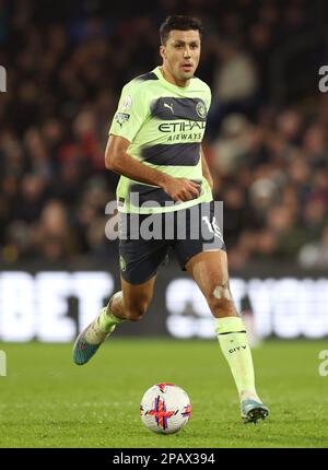 London, Großbritannien. 11. März 2023. Rodri von Manchester City während des Premier League-Spiels im Selhurst Park, London. Das Bild sollte lauten: Paul Terry/Sportimage Credit: Sportimage/Alamy Live News Stockfoto