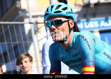 Der spanische Luis Leon Sanchez aus Astana Kasachstan bildete vor der 8. Etappe, der letzten Etappe des 81. Radrennens Paris-Nizza 8 Tage, 118,4km km von und nach Nizza, Frankreich, Sonntag, 12. März 2023. BELGA FOTO DAVID PINTENS Kredit: Belga News Agency/Alamy Live News Stockfoto