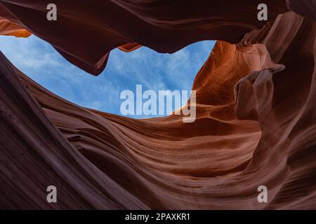 Ein Bild der Felsformationen des Lower Antelope Canyon. Stockfoto