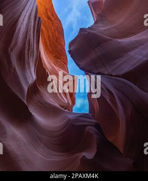 Ein Bild der Felsformationen des Lower Antelope Canyon. Stockfoto