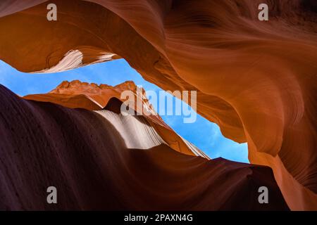 Ein Bild der Felsformationen des Lower Antelope Canyon. Stockfoto